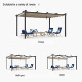 PURPLE LEAF Outdoor Pergola with Retractable Canopy Aluminum Shelter for Porch Garden  Beach Shade Pavilion Pergola Modern Backyard Deck