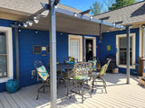 PURPLE LEAF Outdoor Pergola with Retractable Canopy Aluminum Shelter for Porch Garden  Beach Shade Pavilion Pergola Modern Backyard Deck