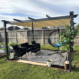 PURPLE LEAF Outdoor Pergola with Retractable Canopy Aluminum Shelter for Porch Garden  Beach Shade Pavilion Pergola Modern Backyard Deck