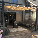 PURPLE LEAF Outdoor Pergola with Retractable Canopy Aluminum Shelter for Porch Garden  Beach Shade Pavilion Pergola Modern Backyard Deck