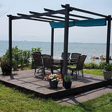 PURPLE LEAF Outdoor Pergola with Retractable Canopy Aluminum Shelter for Porch Garden  Beach Shade Pavilion Pergola Modern Backyard Deck