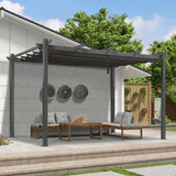 PURPLE LEAF Outdoor Pergola with Retractable Canopy Aluminum Shelter for Porch Garden  Beach Shade Pavilion Pergola Modern Backyard Deck