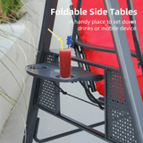 PURPLE LEAF Outdoor Porch Swing with Stand, 3-seat Swing Chair