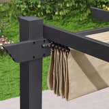 PURPLE LEAF Outdoor Retractable Pergola Shade Cover - Durable Fabric Canopy Replacement Top for Decks and Porches Only Fit PURPLE LEAF Pegola