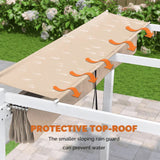 PURPLE LEAF Outdoor Retractable Pergola with Double Sun Shade Canopy White Heavy-Duty Aluminum Pergola Patio Modern Pergola for Garden Deck Backyard