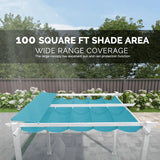 PURPLE LEAF Outdoor Retractable Pergola with Double Sun Shade Canopy White Heavy-Duty Aluminum Pergola Patio Modern Pergola for Garden Deck Backyard