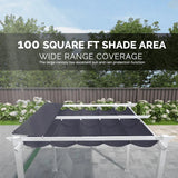 PURPLE LEAF Outdoor Retractable Pergola with Double Sun Shade Canopy White Heavy-Duty Aluminum Pergola Patio Modern Pergola for Garden Deck Backyard