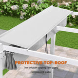 PURPLE LEAF Outdoor Retractable Pergola with Double Sun Shade Canopy White Heavy-Duty Aluminum Pergola Patio Modern Pergola for Garden Deck Backyard