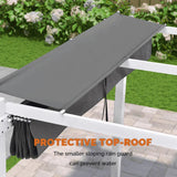 PURPLE LEAF Outdoor Retractable Pergola with Double Sun Shade Canopy White Heavy-Duty Aluminum Pergola Patio Modern Pergola for Garden Deck Backyard