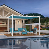 PURPLE LEAF Outdoor Retractable Pergola with Double Sun Shade Canopy White Heavy-Duty Aluminum Pergola Patio Modern Pergola for Garden Deck Backyard