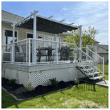PURPLE LEAF Outdoor Retractable Pergola with Sun Shade Canopy Cover White Patio Metal Shelter for Garden Pavilion Grill Gazebo Grape Trellis Pergola