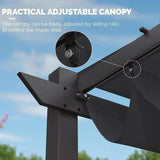 PURPLE LEAF Outdoor Retractable Pergola with Sun Shade Canopy Patio Aluminum Pergola for Garden