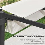 PURPLE LEAF Outdoor Retractable Pergola with Sun Shade Canopy Patio Aluminum Pergola for Garden