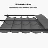PURPLE LEAF Outdoor Retractable Pergola with Sun Shade Canopy Patio Aluminum Pergola for Garden