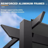 PURPLE LEAF Outdoor Retractable Pergola with Sun Shade Canopy Patio Aluminum Pergola for Garden