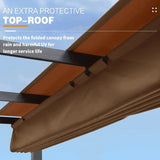 PURPLE LEAF Outdoor Retractable Pergola with Sun Shade Canopy Patio Aluminum Pergola for Garden