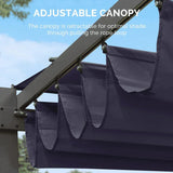 PURPLE LEAF Outdoor Retractable Pergola with Sun Shade Canopy Patio Aluminum Pergola for Garden
