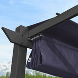 PURPLE LEAF Outdoor Retractable Pergola with Sun Shade Canopy Patio Aluminum Pergola for Garden
