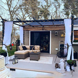 PURPLE LEAF Outdoor Retractable Pergola with Sun Shade Canopy Patio Aluminum Pergola With Curtains