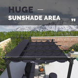PURPLE LEAF Outdoor Retractable Pergola with Sun Shade Canopy Patio Aluminum Pergola for Garden