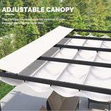 PURPLE LEAF Outdoor Retractable Pergola with Sun Shade Canopy Patio Aluminum Pergola for Garden