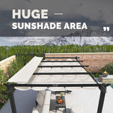PURPLE LEAF Outdoor Retractable Pergola with Sun Shade Canopy Patio Aluminum Pergola for Garden