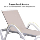 PURPLE LEAF Patio Chaise Lounge Chair Outdoor Plastic Textilene Sun Bathing Recliner Tanning Pool Lounger with 6 Adjustable Position for Outside Beach in-Pool Lawn Poolside