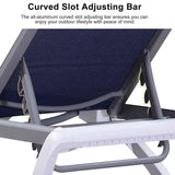 PURPLE LEAF Patio Chaise Lounge Chair Outdoor Plastic Textilene Sun Bathing Recliner Tanning Pool Lounger with 6 Adjustable Position for Outside Beach in-Pool Lawn Poolside