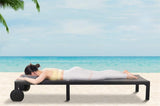 PURPLE LEAF Patio Tanning Chaise Lounge Chair Set with Face Down Hole