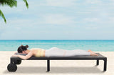 PURPLE LEAF Patio Tanning Chaise Lounge Chair Set with Face Down Hole