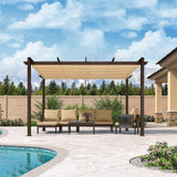 PURPLE LEAF Pergola Outdoor Retractable Metal Pergola with Canopy Patio Pergola with Shade Cover for Garden Pool Yard Beach Deck
