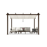 PURPLE LEAF Pergola Outdoor Retractable Metal Pergola with Canopy Patio Pergola with Shade Cover for Garden Pool Yard Beach Deck