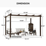 PURPLE LEAF Pergola Outdoor Retractable Metal Pergola with Canopy Patio Pergola with Shade Cover for Garden Pool Yard Beach Deck
