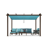 PURPLE LEAF Pergola Outdoor Retractable Metal Pergola with Canopy Patio Pergola with Shade Cover for Garden Pool Yard Beach Deck