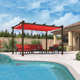 PURPLE LEAF Pergola Outdoor Retractable Metal Pergola with Canopy Patio Pergola with Shade Cover for Garden Pool Yard Beach Deck