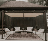 PURPLE LEAF Bronze Pergola Outdoor Retractable Metal Pergola with Canopy with Shade Cover With Curtains
