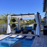 PURPLE LEAF Pergola Outdoor Retractable Metal Pergola with Canopy Patio Pergola with Shade Cover for Garden Pool Yard Beach Deck