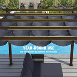 PURPLE LEAF Pergola Outdoor Retractable Metal Pergola with Canopy Patio Pergola with Shade Cover for Garden Pool Yard Beach Deck