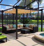 PURPLE LEAF Pergola Outdoor Retractable Metal Pergola with Canopy Patio Pergola with Shade Cover for Garden Pool Yard Beach Deck