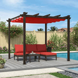 PURPLE LEAF Pergola Outdoor Retractable Metal Pergola with Canopy Patio Pergola with Shade Cover for Garden Pool Yard Beach Deck