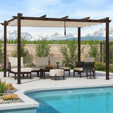 PURPLE LEAF Pergola Outdoor Retractable Metal Pergola with Canopy Patio Pergola with Shade Cover for Garden Pool Yard Beach Deck