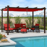 PURPLE LEAF Pergola Outdoor Retractable Metal Pergola with Canopy Patio Pergola with Shade Cover for Garden Pool Yard Beach Deck