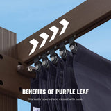 PURPLE LEAF Pergola Outdoor Retractable Metal Pergola with Canopy Patio Pergola with Shade Cover for Garden Pool Yard Beach Deck