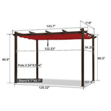 PURPLE LEAF Pergola Outdoor Retractable Metal Pergola with Canopy Patio Pergola with Shade Cover for Garden Pool Yard Beach Deck