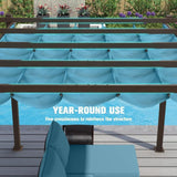 PURPLE LEAF Pergola Outdoor Retractable Metal Pergola with Canopy Patio Pergola with Shade Cover for Garden Pool Yard Beach Deck