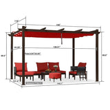 PURPLE LEAF Pergola Outdoor Retractable Metal Pergola with Canopy Patio Pergola with Shade Cover for Garden Pool Yard Beach Deck