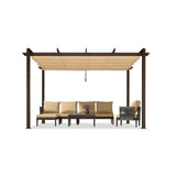PURPLE LEAF Pergola Outdoor Retractable Metal Pergola with Canopy Patio Pergola with Shade Cover for Garden Pool Yard Beach Deck