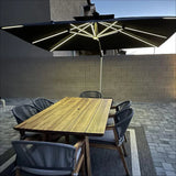 PURPLE LEAF Rectangular Cantilever Umbrella with Base, Outdoor Umbrellas with Lights