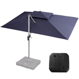 PURPLE LEAF Rectangle Patio Umbrella with Base Combination