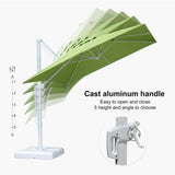 PURPLE LEAF Morden White Outdoor Umbrella Premium Aluminum Patio Cantilever Pool Sun Umbrellas